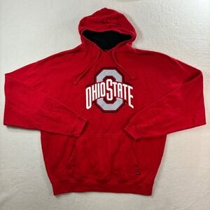 Y2K Ohio State Buckeyes Hoodie Men 2XL Red Pullover Sweatshirt NCAA Football Vtg